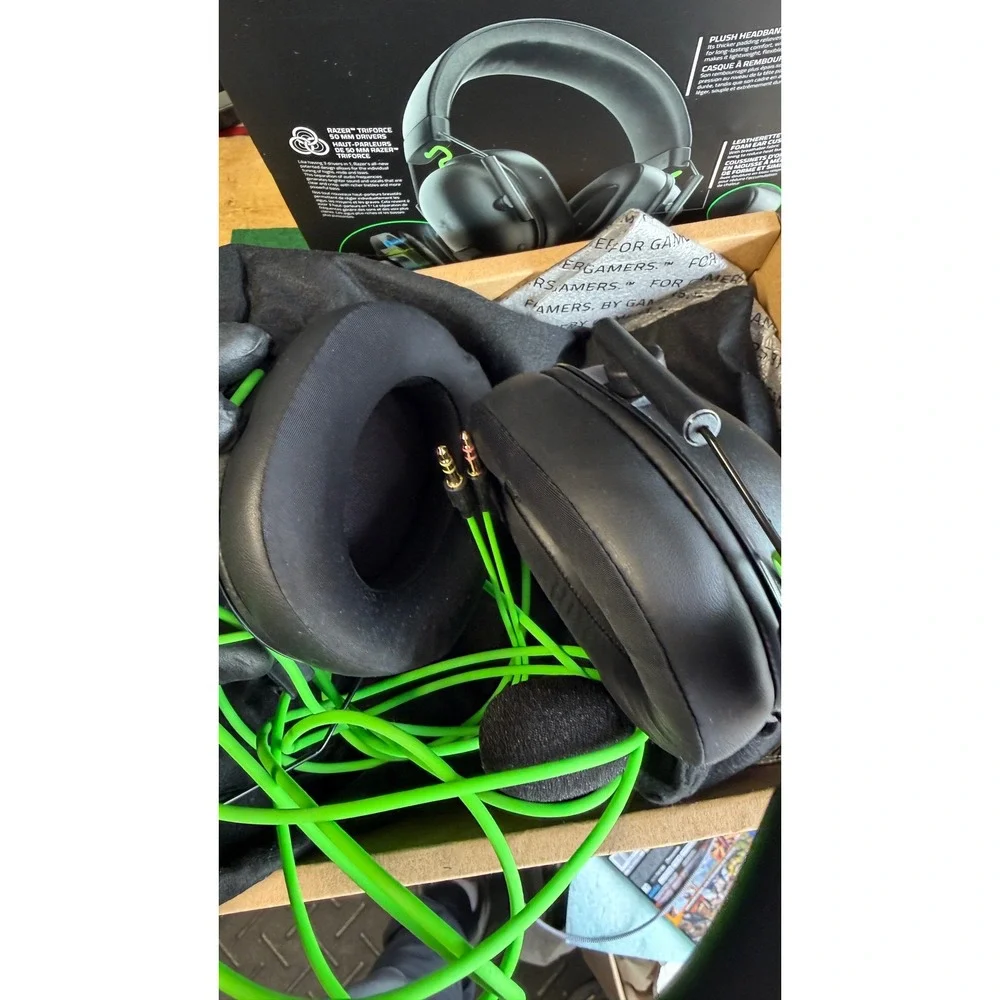 Razer‎ BlackShark V2 X Wired Gaming Headset Black Green 3.5mm PC PS5 Xbox Switch